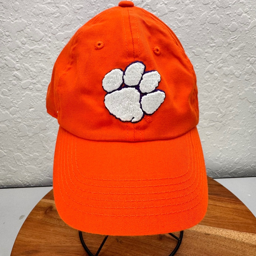 Clemson Tigers Hat Top of the World Orange Paw Logo Adjustable Strapback Cap